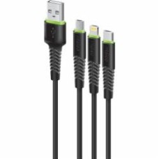 Кабель Intaleo CBFLEXU1 3in1 Micro/Lightning/Type-C 1,4 м черный (1283126487521)