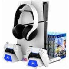 Подставка для игровой приставки Ipega Sony PlayStation 5 Slim с зарядкой для геймпадов DualSense PG-P5S023 white