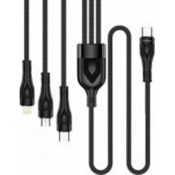 Кабель ColorWay ype-C - 3в1 (Lightning+MicroUSB+Type-C) 3.0A (PD60W data) 1,2 м черный (CW-CBPDU3060-BK)