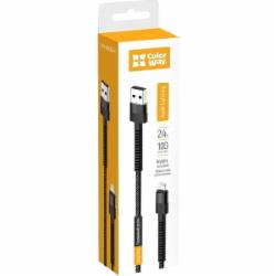 Кабель ColorWay USB - Apple Lightning (nylon - long head) 2.4А 1 м черный (CW-CBUL063-BK)