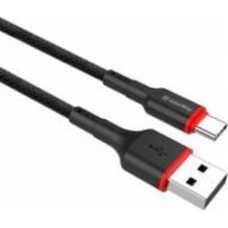 Кабель ColorWay USB - Type-C (PVC - red head) 2.4А 1 м черный (CW-CBUC064-BK)