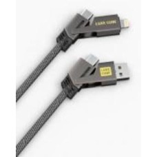 Кабель Luxe Cube ARMORED USB С / USB A / Lightning 4 в 1 60W 1 м серый (4826896894341)