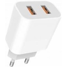 Сетевое зарядное устройство Denmen DC05 2xUSB Type-A 2.4A White (6973224871944)