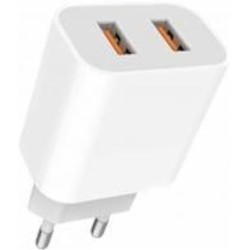 Сетевое зарядное устройство Denmen DC05 2xUSB Type-A 2.4A White (6973224871944)