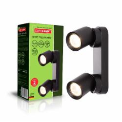 Спот Eurolamp 2x30 Вт GU10 черный LH2-LED-GU10(black)new