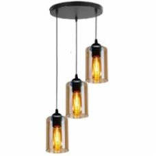 Люстра подвесная Candellux Bistro 3x40 Вт E27 янтарный/черный 33-00576