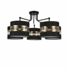 Люстра потолочная Candellux ONDA 5x40 Вт E27 черный/золото/прозрачный 35-06158