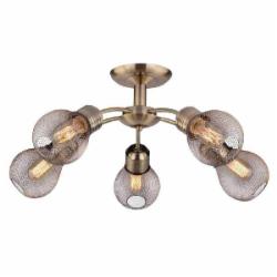 Люстра потолочная Candellux GLIVA 5x60 Вт E27 латунь/патина 35-56603