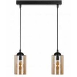Люстра подвесная Candellux Bistro 2x40 Вт E27 янтарный/черный 32-00538