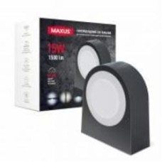 Светильник уличный настенный Maxus 15 Вт матовый черный 1-MWL-15W-BG