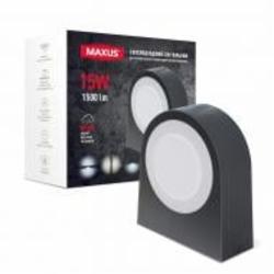 Светильник уличный настенный Maxus 15 Вт матовый черный 1-MWL-15W-BG