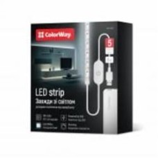 Лента светодиодная ColorWay 5 м с питанием от USB белый 7 Вт IP20 5 В холодный CW-LD05