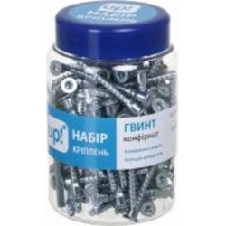 Набор винт конфирматный 6,4х50 - 100шт., конфирматне сверло 6,4х50 - 1шт., ключ для конфирмата - 1шт.