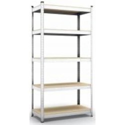 Стеллаж металлический Меткас Бюджет 1800x900x500 мм оцинкованный ДСП полки 5 шт. цинк