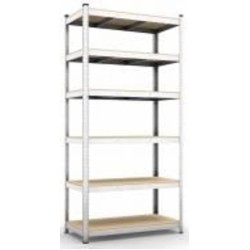 Стеллаж металлический Меткас Бюджет 2400x1200x600 мм оцинкованный ДСП полки 6 шт. цинк