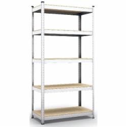 Стеллаж металлический Меткас Бюджет 1800x900x500 мм оцинкованный МДФ полки 5 шт. цинк