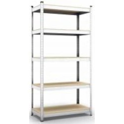 Стеллаж металлический Меткас Бюджет 2000x1000x400 мм оцинкованный МДФ полки 5 шт. цинк