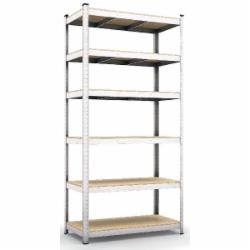 Стеллаж металлический Меткас Бюджет 2400x1200x600 мм оцинкованный МДФ полки 6 шт. цинк