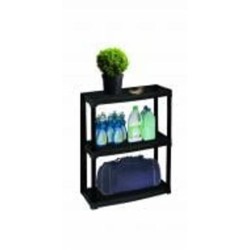 Стеллаж Artplast 900x600x300 мм черный пластик полки 3 шт. без покрытия