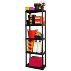 Стеллаж Artplast 1760x600x300 мм черный пластик полки 5 шт. без покрытия
