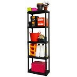 Стеллаж Artplast 1760x600x300 мм черный пластик полки 5 шт. без покрытия