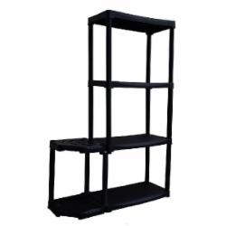 Стеллаж Artplast 1330x890x300 мм черный пластик полки 4 шт. без покрытия