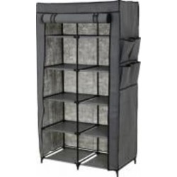Тканевый шкаф LUNA HOME TWINS 1560х870х460 мм серый с черным