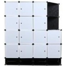 Шкаф складной пластиковый сubes storage 1460х1675х470 мм черный белый