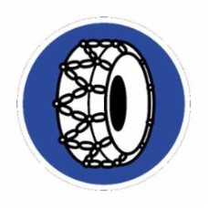 Знак дорожный 4.21 Движение с применением цепей против скольжения (II типоразмер) ГОСТ