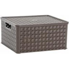 Корзина для хранения пластиковая Tontarelli із кришкою Аріанна L 165x332x290 мм