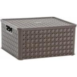 Корзина для хранения пластиковая Tontarelli із кришкою Аріанна L 165x332x290 мм