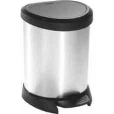 Ведро для мусора Curver Deco Bin серебро 5 л серый металлик 185376