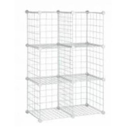 Стеллаж проволочный куб metal сubes storage 6 полок 1105х750х370 мм белый