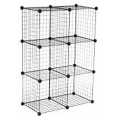 Стеллаж проволочный куб metal сubes storage 6 полки 1105х750х370 мм черный