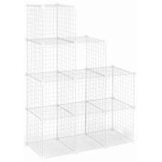 Стеллаж проволочный куб metal сubes storage 9 полок 1105х1105х370 мм белый