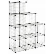 Стеллаж проволочный куб metal сubes storage 9 полок 1105х1105х370 мм черный