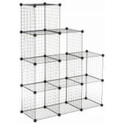 Стеллаж проволочный куб metal сubes storage 9 полок 1105х1105х370 мм черный