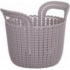 Корзина для хранения пластиковая Curver 240374 Knit XS круглий пудровый 230x190x190 мм