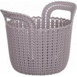 Корзина для хранения пластиковая Curver 240374 Knit XS круглий пудровый 230x190x190 мм