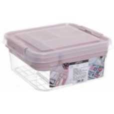 Ящик-органайзер для хранения Gondol Plastic 4,5 л вкладка розовая 110x250x