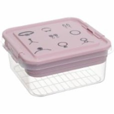 Ящик-органайзер для хранения Gondol Plastic Bijouterie (Бюжетерия) Box розовый 110x250x
