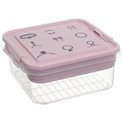 Ящик-органайзер для хранения Gondol Plastic Bijouterie (Бюжетерия) Box розовый 110x250x