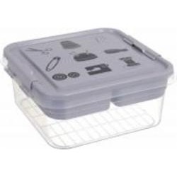 Ящик-органайзер для хранения Gondol Plastic Sewing (шитье) Box серый 110x250x