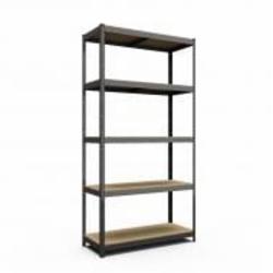 Стеллаж металлический Меткас Стандарт 1800x1000x500 мм антрацит ДСП полки 5 шт. краска