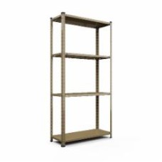 Стеллаж металлический Меткас РЕК 1500x750x300 мм бежевый металл полки 4 шт. краска