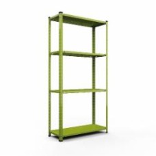 Стеллаж металлический Меткас РЕК 1500x750x300 мм салатовый металл полки 4 шт. краска