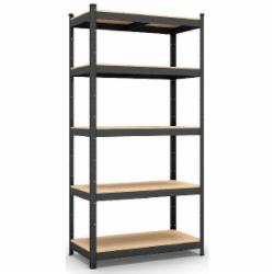 Стеллаж металлический Меткас Бюджет 2000x1000x300 мм антрацит МДФ полки 5 шт. краска