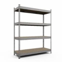 Стеллаж металлический Меткас Титан 1800x1600x700 мм оцинкованный ДСП полки 4 шт. цинк