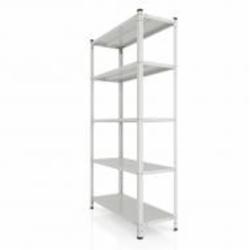 Стеллаж металлический Меткас Кронос 1800x1000x600 мм белый глянец металл полки 5 шт. краска