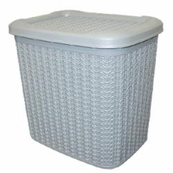 Корзина Ucsan Plastik KNIT прямоугольная с крышкой 10 л серый